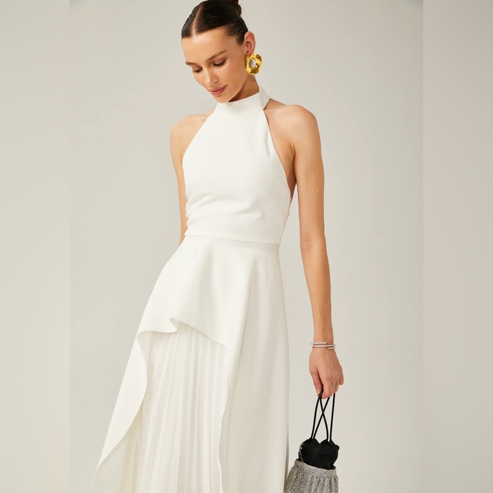 NWT INÉS HALTERNECK LAYERED LONG DRESS - Picture 6 of 7